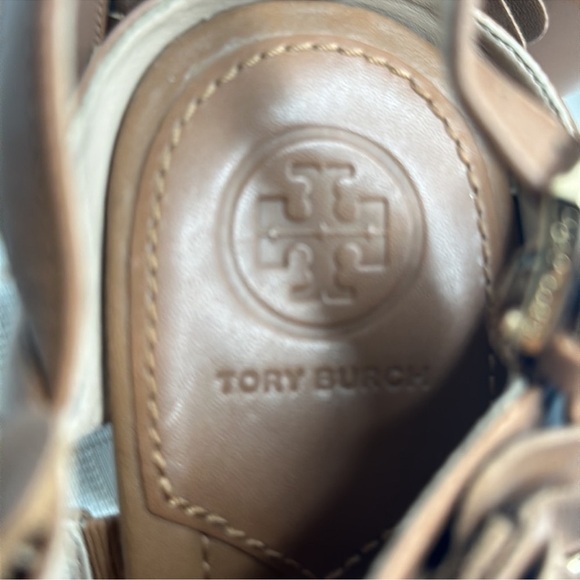 NWOB Tory Burch Women's Brown 65 mm Nappa Leather Blossom Heel Block Sandal 9.5 - Picture 11 of 16